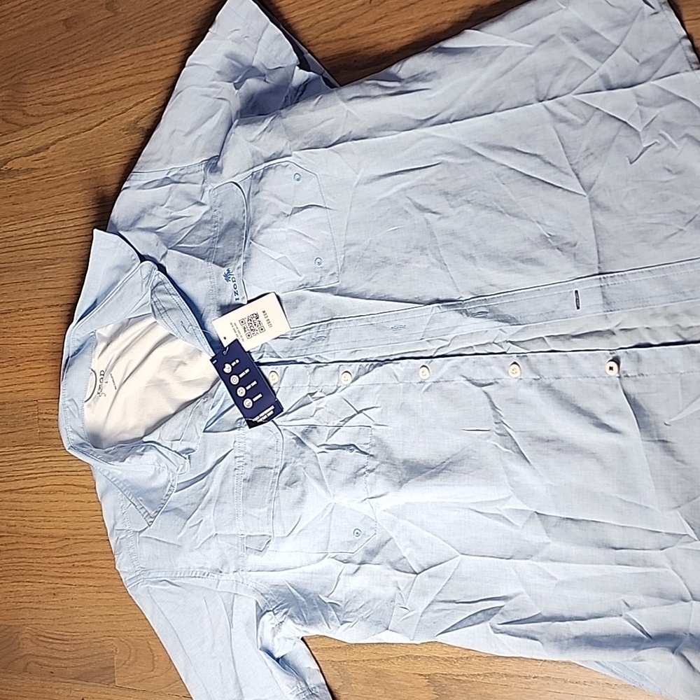 Izod Saltwater Light Blue Casual Button Down Shirt